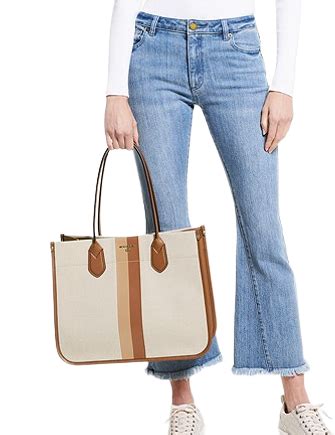 michael michael kors heidi large stripe canvas tote bag